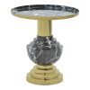 287 000005 4 Side table Jacksie Inart grey-gold metal D41x43.5cmSPRING OFFERS