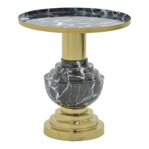 287 000005 4 Side table Cogent Inart black-gold metal D46x50cmSPRING OFFERS