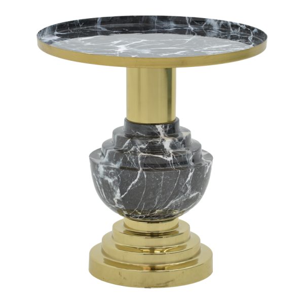 287 000005 4 Side table Cogent Inart black-gold metal D46x50cmSPRING OFFERS