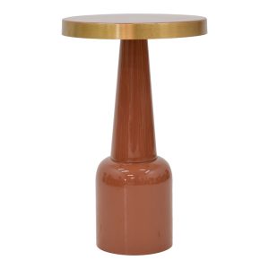 287 000007 3 Side table Easyful Inart rotten apple-gold metal D40x65cmSPRING OFFERS