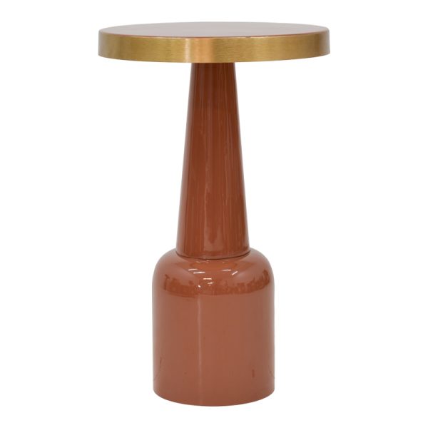 287 000007 3 Side table Easyful Inart rotten apple-gold metal D40x65cmSPRING OFFERS