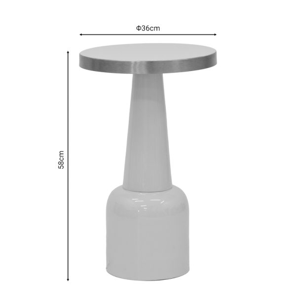 287 000008 3 3 Side table Easyful Inart cream-gold metal D36x58cmSPRING OFFERS