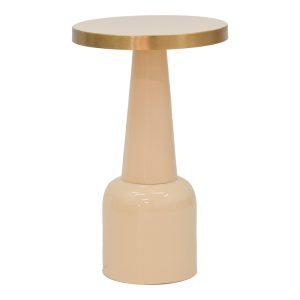 287 000008 5 Side table Easyful Inart cream-gold metal D36x58cmSPRING OFFERS