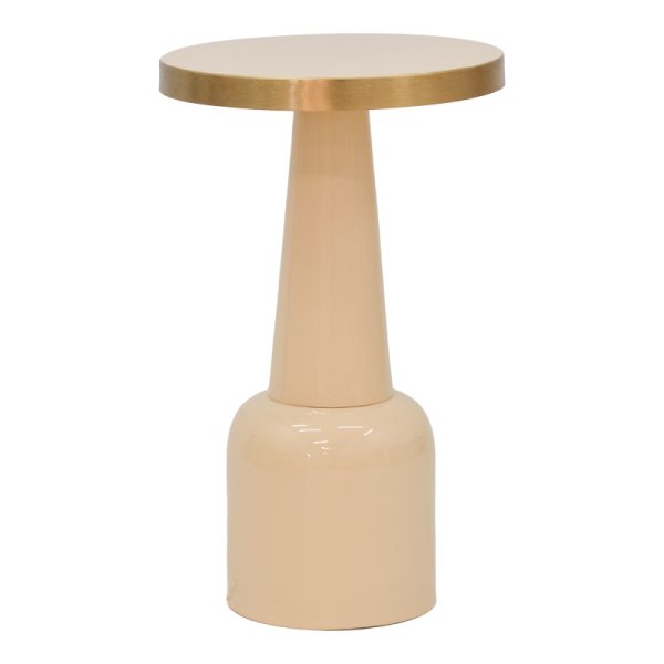 287 000008 5 Side table Easyful Inart cream-gold metal D36x58cmSPRING OFFERS