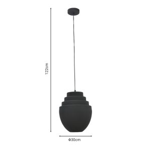 287 000012 3 2 Ceiling lamp Kelsy Inart E27 black metal D30x122cmSPRING OFFERS