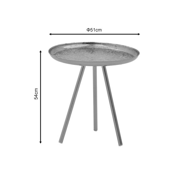 287 000015 2 2 Side table Jacksie Inart grey-gold metal D41x43.5cmSPRING OFFERS