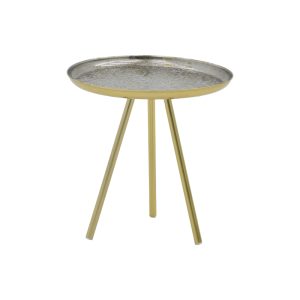 287 000015 3 Side table Jacksie Inart grey-gold metal D41x43.5cmSPRING OFFERS