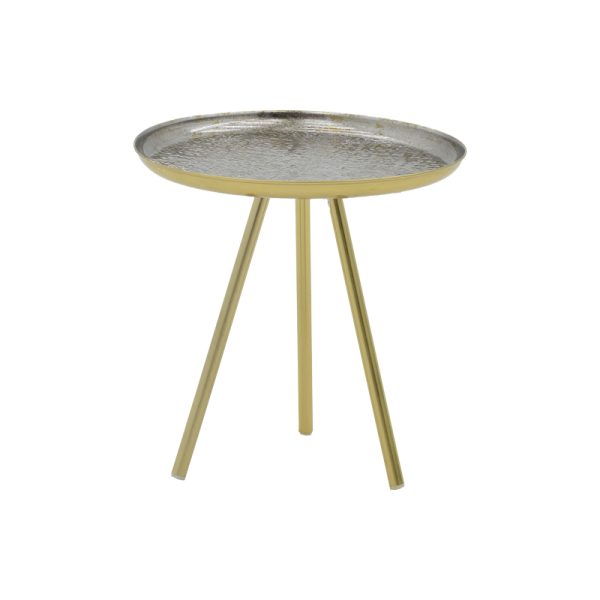 287 000015 3 Side table Jacksie Inart grey-gold metal D41x43.5cmSPRING OFFERS