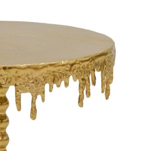 287 000019 2 2 Side table Fropio Inart gold metal D40x44cmSPRING OFFERS