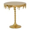 287 000019 5 Side table Trego I Inart gold-white metal D33x42cmSPRING OFFERS