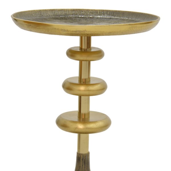 287 000020 2 3 Side table Trego Inart gold-black metal D39x55cmIndoor furniture > Tables auxiliary