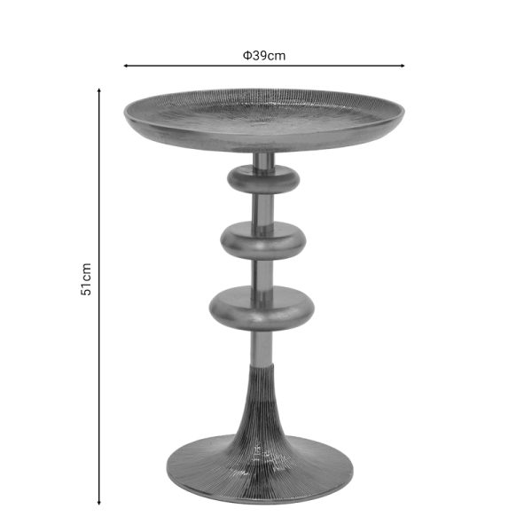 287 000020 4 3 Side table Trego Inart gold-black metal D39x55cmIndoor furniture > Tables auxiliary