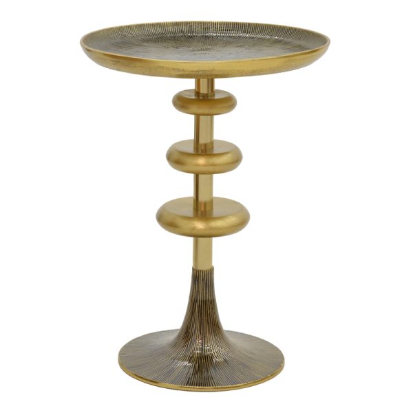 287 000020 6 Side table Trego Inart gold-black metal D39x55cmIndoor furniture > Tables auxiliary