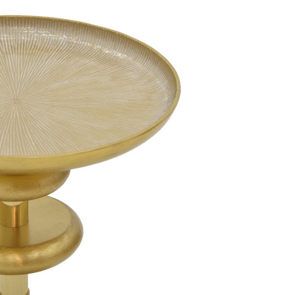 287 000021 2 5 Side table Trego I Inart gold-white metal D33x42cmSPRING OFFERS