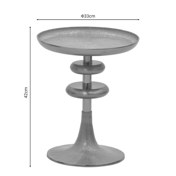 287 000021 4 5 Side table Trego I Inart gold-white metal D33x42cmSPRING OFFERS