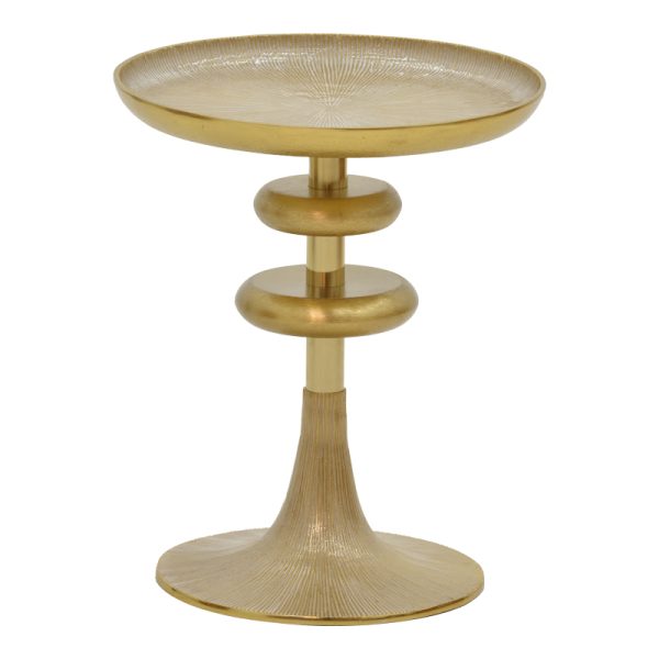 287 000021 8 Side table Trego I Inart gold-white metal D33x42cmSPRING OFFERS