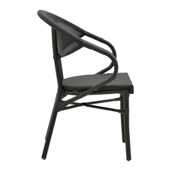 289 000001 2 3 Armchair Isaia pakoworld black aluminum-textilene black 57x57x83cmOutdoor furniture > Garden armchairs