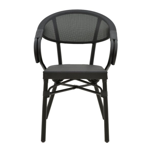 289 000001 3 3 Armchair Isaia pakoworld black aluminum-textilene black 57x57x83cmOutdoor furniture > Garden armchairs