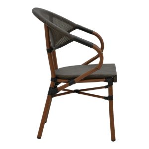 289 000002 2 5 Armchair Isaia pakoworld dark brown aluminum-textilene black 57x57x83cmOutdoor furniture > Garden armchairs