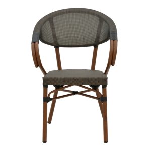 289 000002 3 5 Armchair Isaia pakoworld dark brown aluminum-textilene black 57x57x83cmOutdoor furniture > Garden armchairs