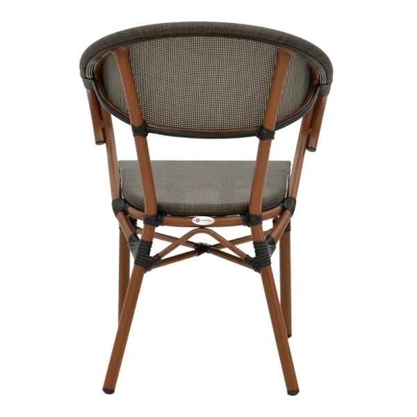 289 000002 4 5 Armchair Isaia pakoworld dark brown aluminum-textilene black 57x57x83cmOutdoor furniture > Garden armchairs