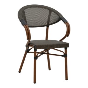 289 000002 8 Armchair Isaia pakoworld dark brown aluminum-textilene black 57x57x83cmOutdoor furniture > Garden armchairs