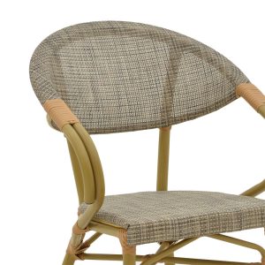 289 000003 4 2 Αrmchair Isaia pakoworld natural aluminum-textilene grey 57x57x83cmOutdoor furniture > Garden armchairs