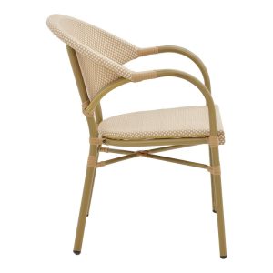 289 000004 2 3 Αrmchair Elyza pakoworld natural aluminum-beige textilene 57x62x84cmOutdoor furniture > Garden armchairs