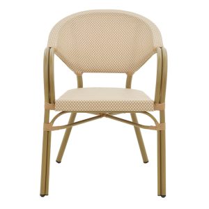 289 000004 3 3 Αrmchair Elyza pakoworld natural aluminum-beige textilene 57x62x84cmOutdoor furniture > Garden armchairs