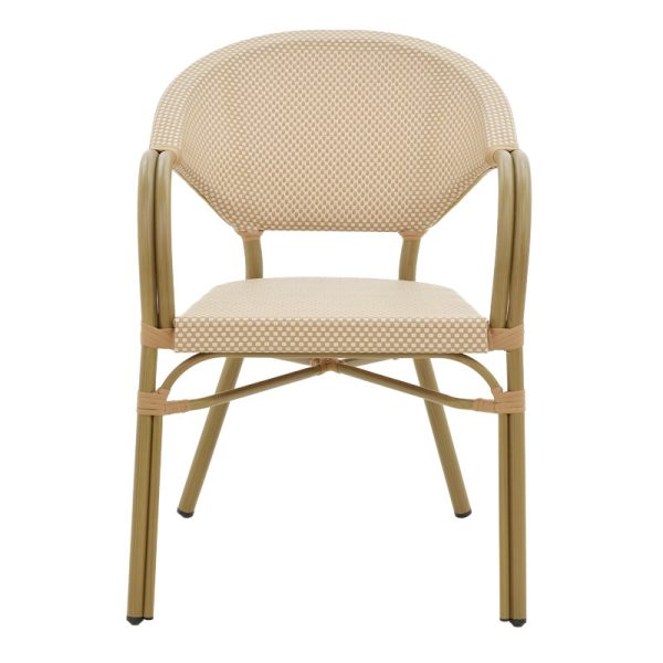 289 000004 3 3 Αrmchair Elyza pakoworld natural aluminum-beige textilene 57x62x84cmOutdoor furniture > Garden armchairs