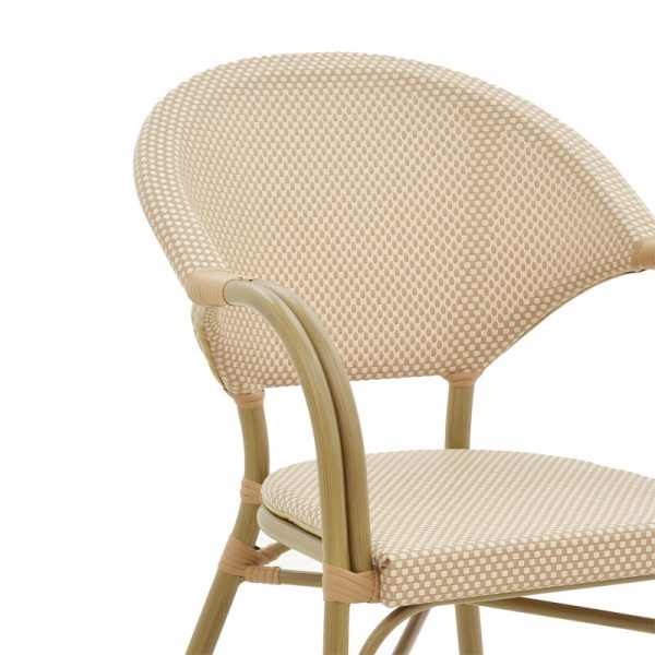 289 000004 4 3 Αrmchair Elyza pakoworld natural aluminum-beige textilene 57x62x84cmOutdoor furniture > Garden armchairs