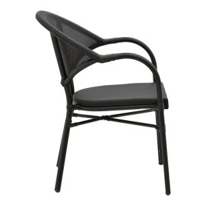 289 000005 2 3 Armchair Elyza pakoworld black aluminum-black textilene 57x62x84cmOutdoor furniture > Garden armchairs