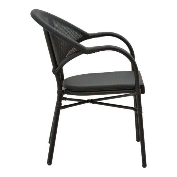 289 000005 2 3 Armchair Elyza pakoworld black aluminum-black textilene 57x62x84cmOutdoor furniture > Garden armchairs