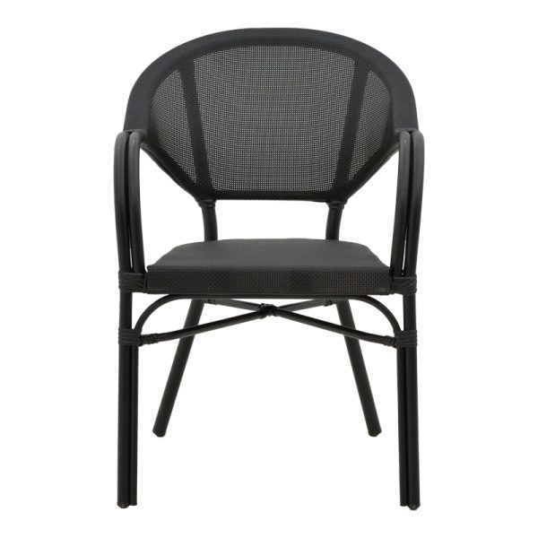289 000005 3 3 Armchair Elyza pakoworld black aluminum-black textilene 57x62x84cmOutdoor furniture > Garden armchairs