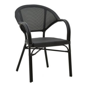 289 000005 6 Armchair Elyza pakoworld black aluminum-black textilene 57x62x84cmOutdoor furniture > Garden armchairs