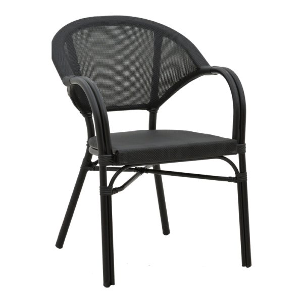 289 000005 6 Armchair Elyza pakoworld black aluminum-black textilene 57x62x84cmOutdoor furniture > Garden armchairs