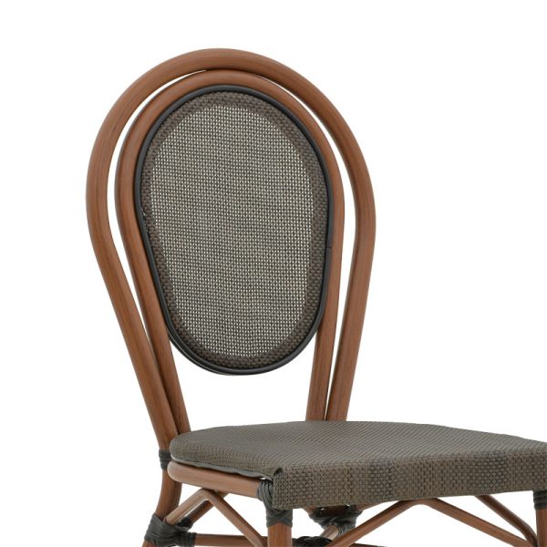 289 000007 4 2 Chair Nacia pakoworld dark brown aluminum-grey textilene 45x59x85cmOutdoor furniture > Garden chair