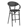 289 000008 6 Armchair Jerqui pakoworld wicker rattan black-metal black legs-black cushion 60x64x78cmOutdoor furniture > Garden armchairs