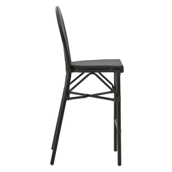 289 000010 2 3 Bar stool Dezyan pakoworld black aluminum-black textilene 41.5x53.5x116cmOutdoor furniture > Stools bar