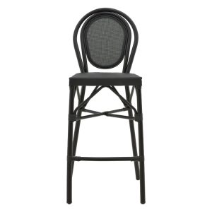 289 000010 3 3 Bar stool Dezyan pakoworld black aluminum-black textilene 41.5x53.5x116cmOutdoor furniture > Stools bar