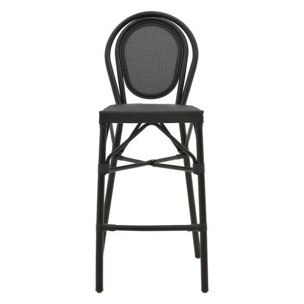 289 000010 3 3 Bar stool Dezyan pakoworld black aluminum-black textilene 41.5x53.5x116cmOutdoor furniture > Stools bar