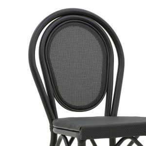 289 000010 4 3 Bar stool Dezyan pakoworld black aluminum-black textilene 41.5x53.5x116cmOutdoor furniture > Stools bar
