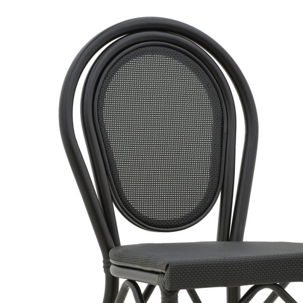 289 000010 4 3 Bar stool Dezyan pakoworld black aluminum-black textilene 41.5x53.5x116cmOutdoor furniture > Stools bar