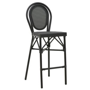 289 000010 6 Bar stool Dezyan pakoworld black aluminum-black textilene 41.5x53.5x116cmOutdoor furniture > Stools bar