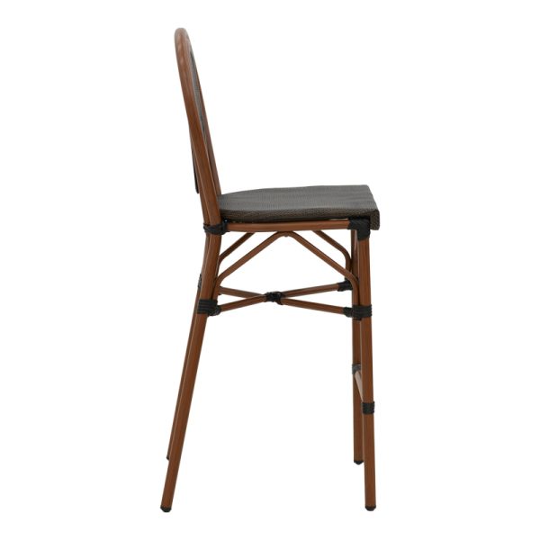 289 000011 2 2 Bar stool Dezyan pakoworld dark brown aluminum-grey textilene 41.5x53.5x116cmOutdoor furniture > Stools bar