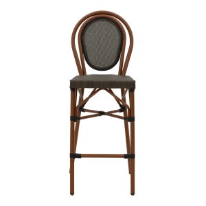 289 000011 3 2 Bar stool Dezyan pakoworld dark brown aluminum-grey textilene 41.5x53.5x116cmOutdoor furniture > Stools bar
