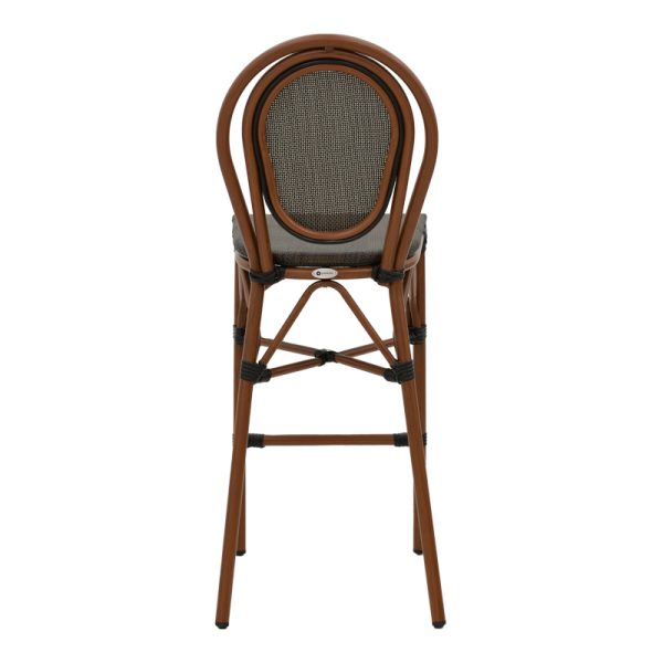 289 000011 4 2 Bar stool Dezyan pakoworld dark brown aluminum-grey textilene 41.5x53.5x116cmOutdoor furniture > Stools bar