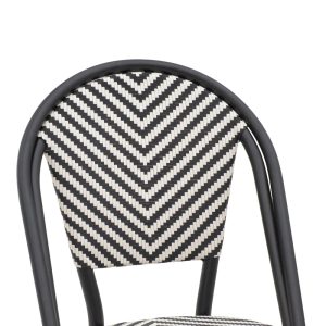 289 000012 4 5 Chair Uarmin pakoworld stack black aluminum-black and white textilene 46x57x85cmOutdoor furniture > Garden chair