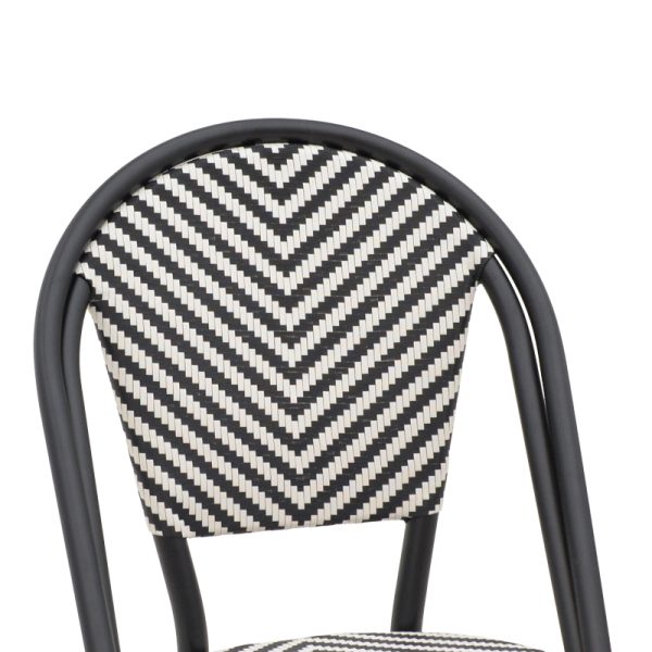 289 000012 4 5 Chair Uarmin pakoworld stack black aluminum-black and white textilene 46x57x85cmOutdoor furniture > Garden chair