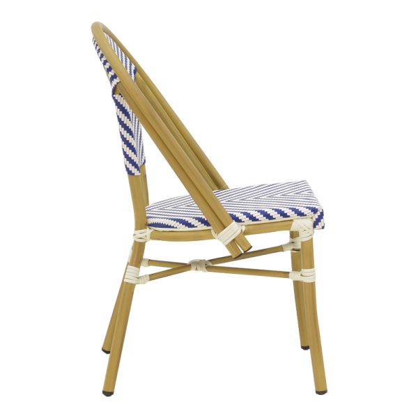 289 000013 2 3 Chair Uarmin pakoworld stack natural aluminum-blue and white textilene 46x57x85cmOutdoor furniture > Garden chair